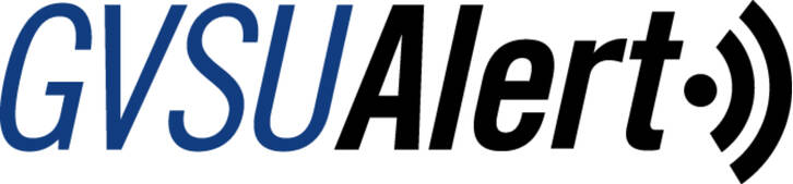 GVSU Alert logo with sound icon at right